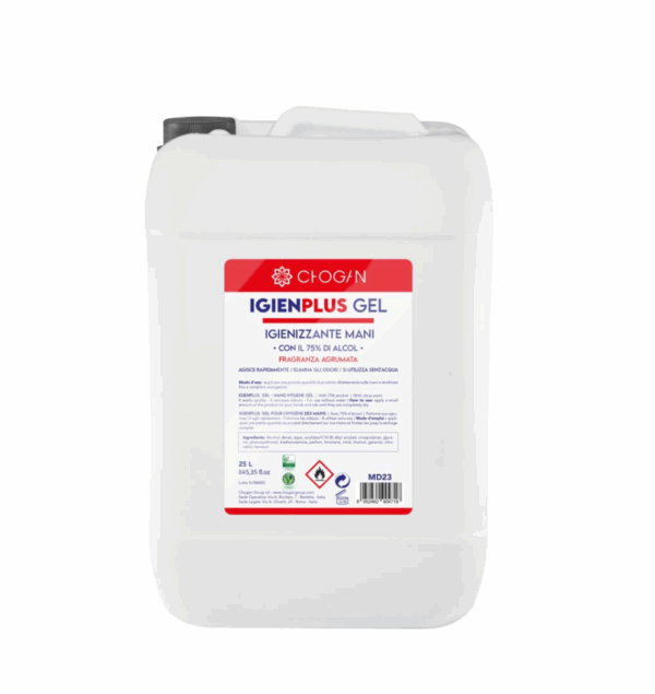 IGIENPLUS GEL HYDROALCOOLIQUE MAINS - 25 LITRES CHOGAN