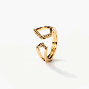 Bague flèche d'amour plaquée or 24 carats CHOGAN