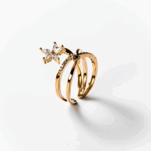 Bague fleur d'étoiles plaquée or 24 carats CHOGAN