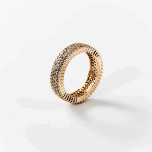 Bague disques de lumière plaquée or 24 carats CHOGAN
