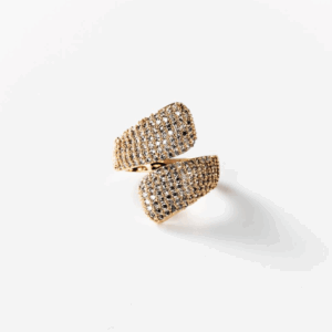 Bague embrassement lumineux plaquée or 24 carats CHOGAN