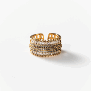 Bague à bandeau de lumière plaquée or 24 carats CHOGAN