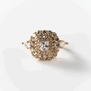 Bague carré de lumière plaquée or 24 carats CHOGAN