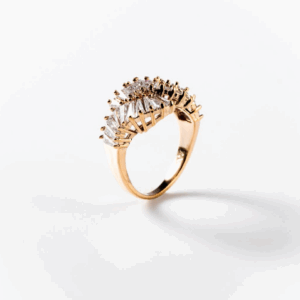 Bague éventail de lumière plaquée or 24 carats CHOGAN
