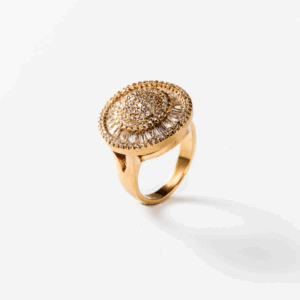 Bague vintage brillante plaquée or 24 carats CHOGAN