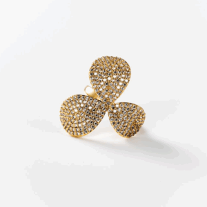 Bague trèfle brillant plaquée or 24 carats CHOGAN