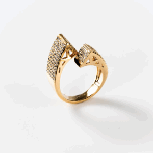 Bague embrassement géométrique plaquée or 24 carats CHOGAN