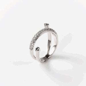 Bague funny en métal rhodié CHOGAN