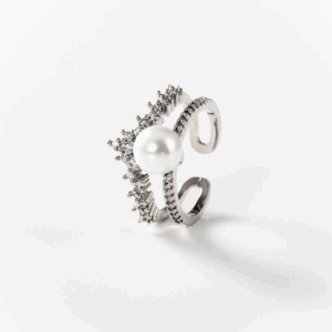 Bague Perle Royale en métal rhodié CHOGAN