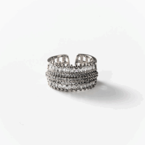Bague à bandeau de lumière en métal rhodié CHOGAN