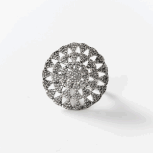 Bague cercles de lumière en métal rhodié CHOGAN