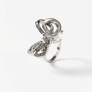 Bague petits nœuds précieux en métal rhodié CHOGAN