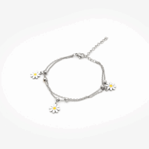 Bracelet « White Daisies » en acier inoxydable CHOGAN