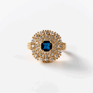 Bague Deep Blue plaquée or 24 carats CHOGAN