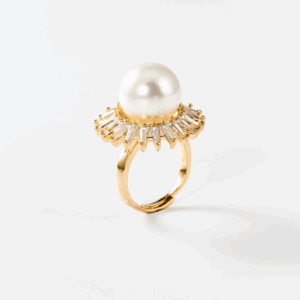 Bague perle de soleil plaquée or 24 carats CHOGAN