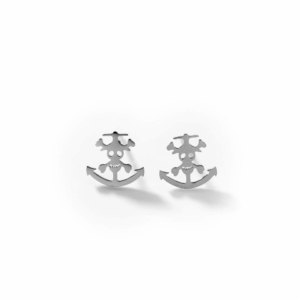 Boucles d'oreille ancre et crâne en acier 316 chogan